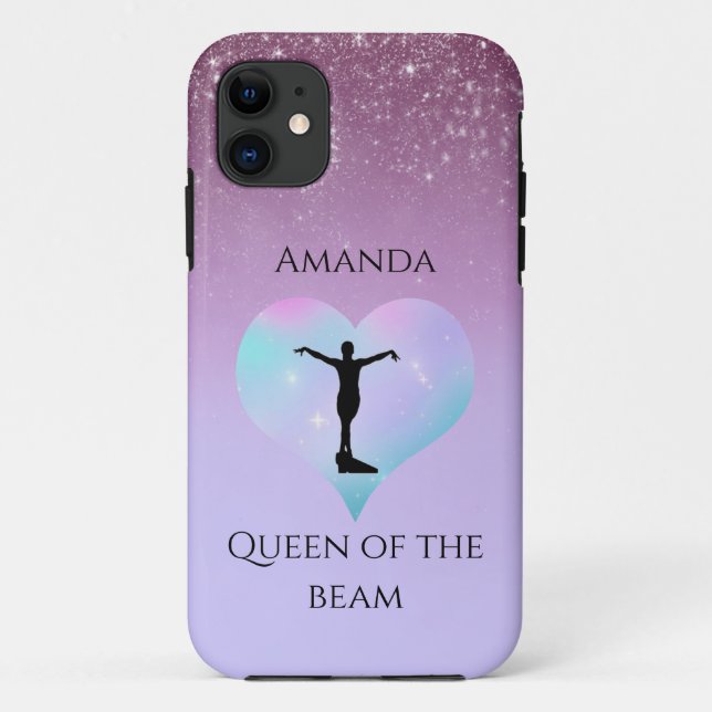 Purple Queen Of The Beam Gymnastics Personalized Case-Mate iPhone Case (Back)