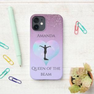 Purple Queen Of The Beam Gymnastics Personalized iPhone 12 Mini Case