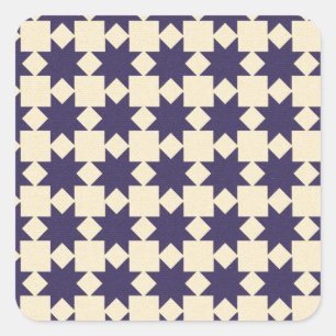 Purple Quilt Pattern Square Sticker
