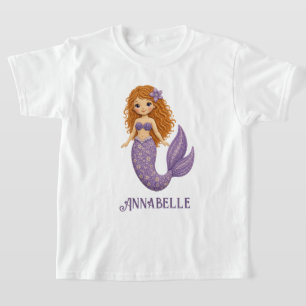 Purple Quilted Mermaid Personalize T-Shirt