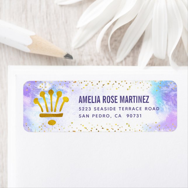 Purple Quinceañera Aquarelle Gold Parties scintill (En situation)