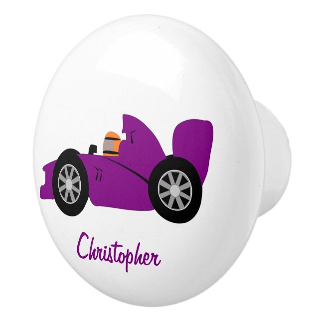 Purple Racing Car Design Ceramic Knob (Right)