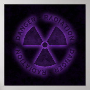 Purple Radiation Symbol Poster