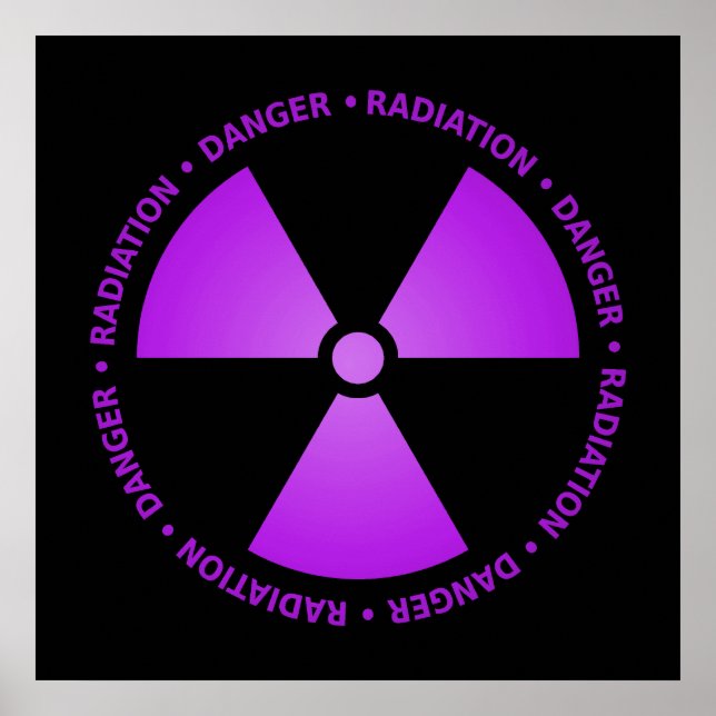 Purple Radiation Symbol Poster (Front)