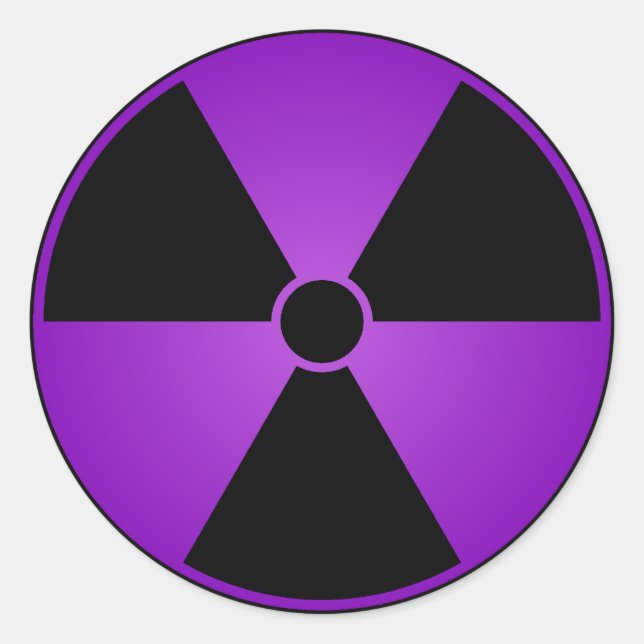 Purple Radiation Symbol Sticker (Front)