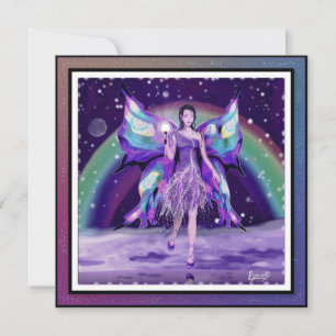 Purple rain fairy blank card