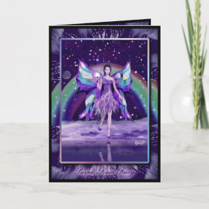 Purple rain fairy blank card
