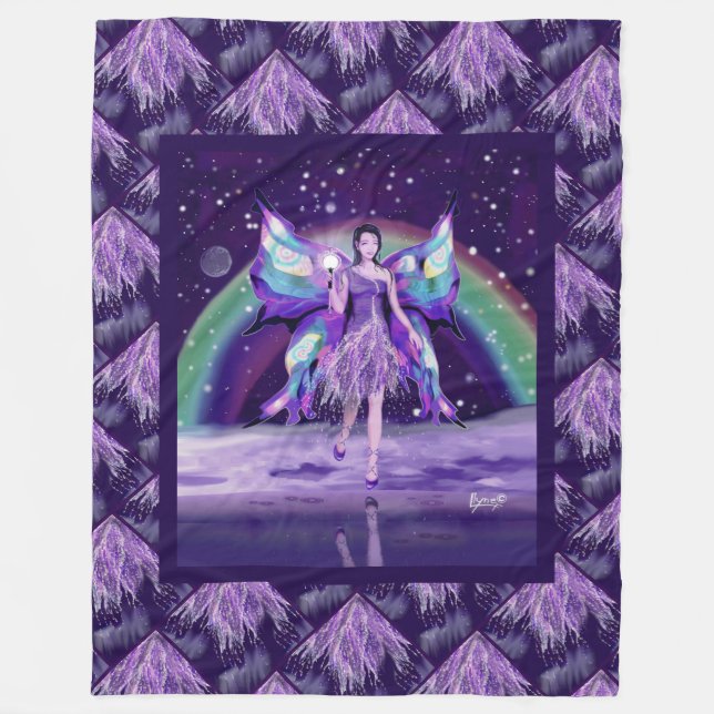 Purple rain fairy fleece blanket (Front)