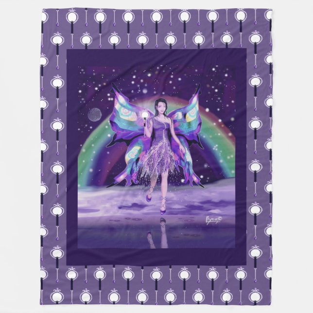 Purple Rain fairy Fleece Blanket (Front)