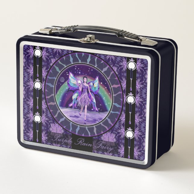 Purple Rain Fairy Metal Lunch Box (Front)
