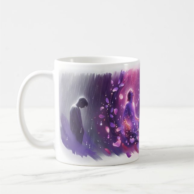 Purple Rain Healing Storm Fantasy Art Mug (Left)