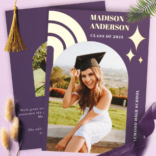 Purple Rainbow Arch And Stars Graduation