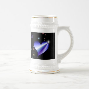 Purple Rainbow Heart with Stars Beer Stein