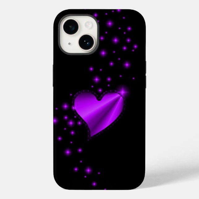 Purple Rainbow Heart with Stars Case-Mate iPhone Case (Back)