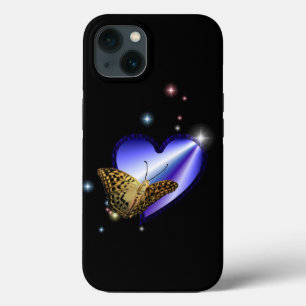 Purple Rainbow Heart with Stars iPhone 13 Case