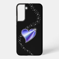Purple Rainbow Heart with Stars on black