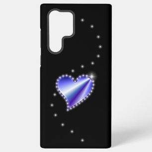 Purple Rainbow Heart with Stars on black Samsung Galaxy Case