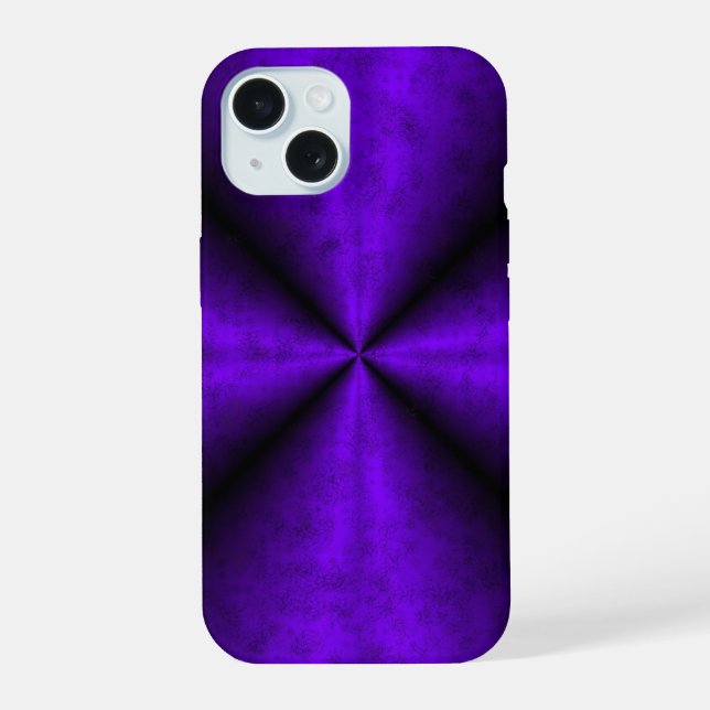 Purple Rainbow in Elephant Skin Leather Optik iPhone 15 Case (Back)
