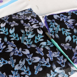 Purple Rainbow Koi Pond Art Kois Fish pattern Tissue Paper