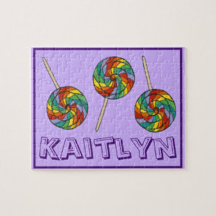 Purple Rainbow Lollipop Pop Candy Child's Jigsaw Puzzle