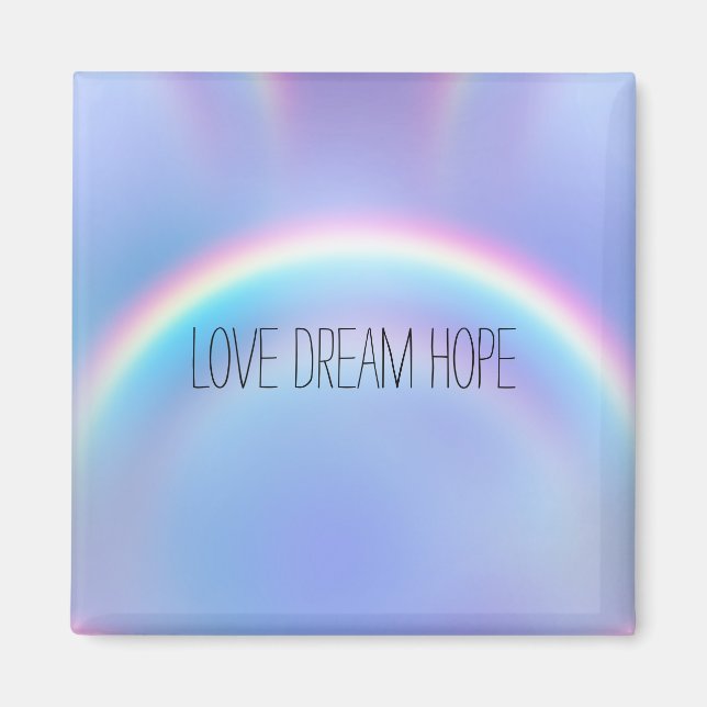 Purple Rainbow Love Dream Hope Personalized Magnet (Front)