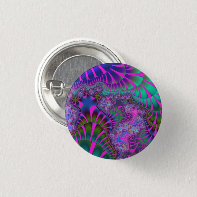 Purple Rainbow Melt 1 Inch Round Button (Front & Back)