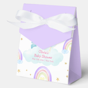 Purple Rainbow Moon Star Unicorn Baby Shower Favor Box