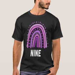 Purple Rainbow Nine Year Old 9 Bday 9th Birthday   T-Shirt