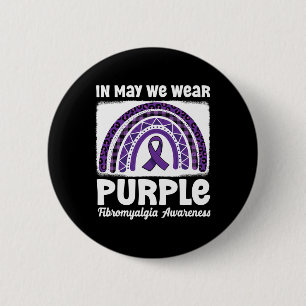 Purple Rainbow Support Fibro Warrior Fibromyalgia  2 Inch Round Button