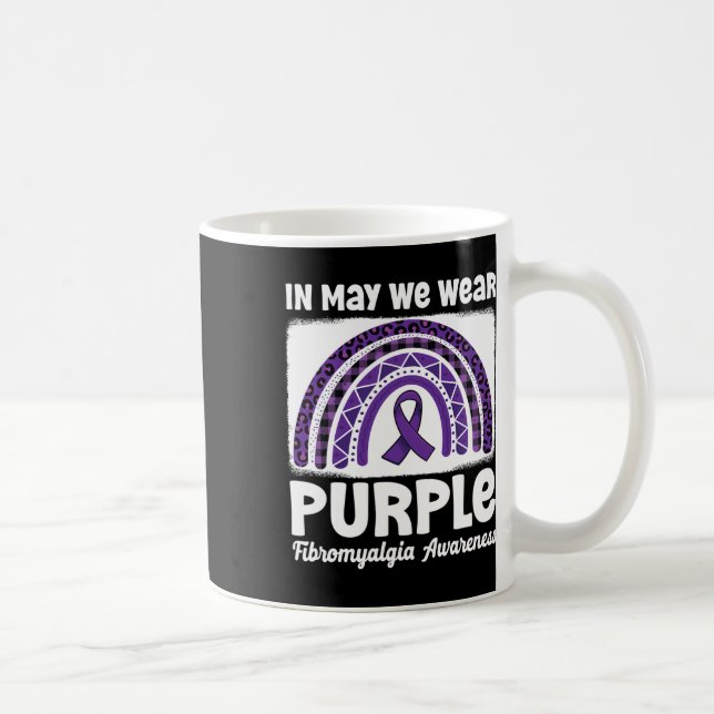 Purple Rainbow Support Fibro Warrior Fibromyalgia  Coffee Mug (Right)