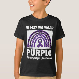 Purple Rainbow Support Fibro Warrior Fibromyalgia T-Shirt