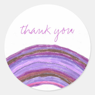 Purple rainbow thank you sticker