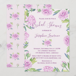 Purple Ranunculus Bridal Shower Invitation