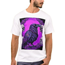 Purple Raven Graphic Gothic Crow Design Fashion