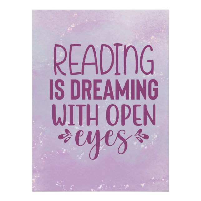 Purple Reading is Dreaming With Open Eyes Poster (Front)