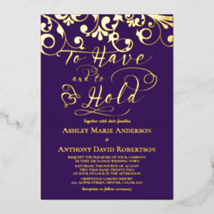 Purple Real Gold Foil To Have To Hold Wedding