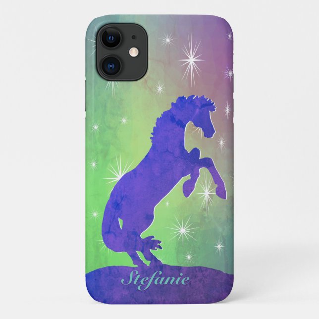 Purple Rearing Horse V (stars) Case-Mate iPhone Case (Back)