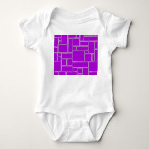 Purple Rectangles Baby Bodysuit