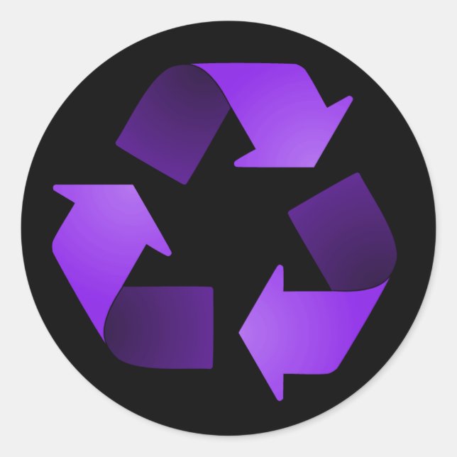 Purple Recycling Symbol Sticker (Front)