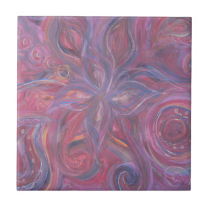 purple red abstract floral pattern tile