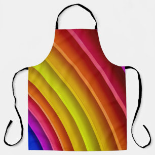 Purple, red, and yellow rainbow column apron