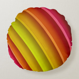 Purple, red, and yellow rainbow column round pillow