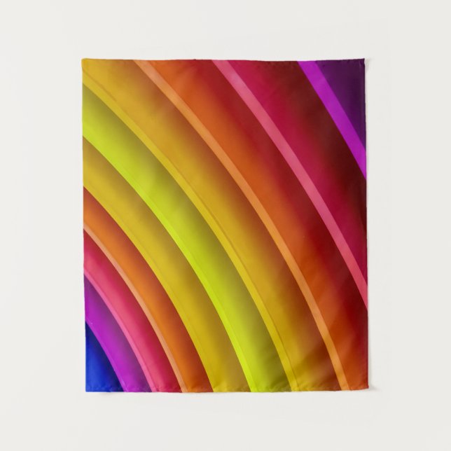 Purple, red, and yellow rainbow column tapestry (Front)