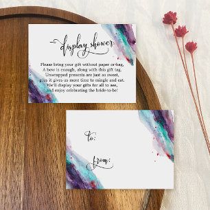 Purple Red Aqua Watercolor Display Shower Card