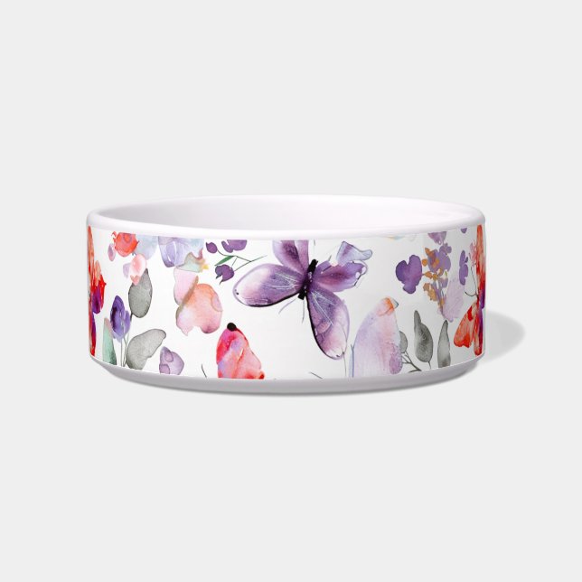 Purple Red Butterflies Bowl (Front)
