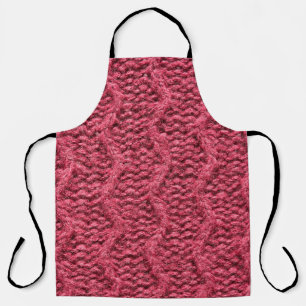 Purple red, cherry knitted sweater texture apron