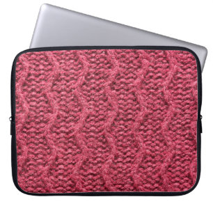 Purple red, cherry knitted sweater texture laptop sleeve