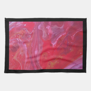 Purple Red Copper White Abstract Black Backgound Kitchen Towel