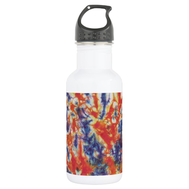 Purple & Red Crinkle Mix Tie Dye Pattern 532 Ml Water Bottle (Front)