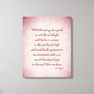 Purple Red Holistic poem art canvas Print